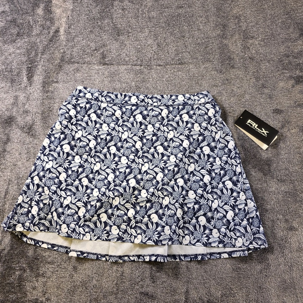 RLX Ralph Lauren 17" Back Pleated Botanical Skort Size XS Tennis Pickleball